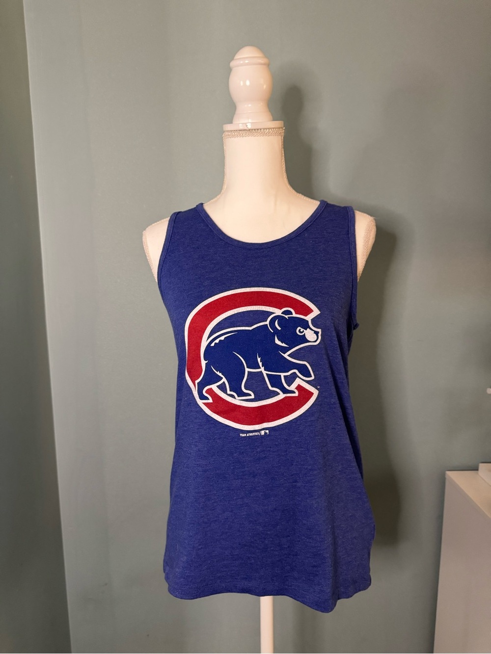 Blue YOUTH XL Chicago Cubs Graphic Tank Top logo MLB EUC